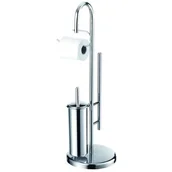 Akcesoria łazienkowe - Stojak łazienkowy chrom 18,5 x 18,5 x 82 cm AWD Interior - miniaturka - grafika 1