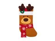 Pozostałe akcesoria świąteczne - Skarpeta świąteczna na prezenty Renifer - 1 szt. - miniaturka - grafika 1