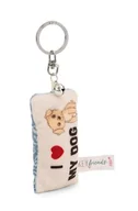 Plecaki - Breloczek Mini Poduszka Pluszowa "I my dog" 8cm z Dzwoneczkiem - kolorowy - Lojalny towarzysz dla wszystkich grup wiekowych z karabińczykiem, idealny do plecaka, torby, smyczy lub kluczy 62127 - miniaturka - grafika 1