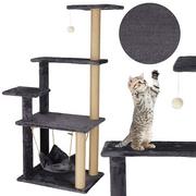 Drapaki dla kotów - Drapak dla kota legowisko z zabawką 6-poziomowy sizal grafitowy - miniaturka - grafika 1