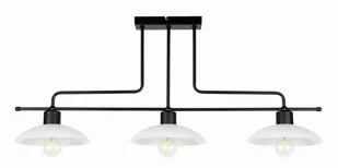 Lampa sufitowa 3-punktowa loft czarna ze szklanymi kloszami oświetlenie industrialne LED E27 - Lampy sufitowe - miniaturka - grafika 1