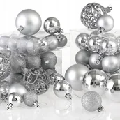 Bombki - Bombki Choinkowe Zestaw 100 Sztuk Srebrne Ozdoby Świąteczne Nietłukące - miniaturka - grafika 1