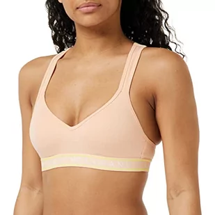 Emporio Armani Padded Bralette Biustonosz Iconic Logoband Wyściełany Biustonosz Damski, Apricot, XS - Biustonosze - miniaturka - grafika 1