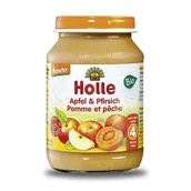 Desery dla dzieci - HOLLE Deser dla niemowląt jabłko i brzoskwinia, 190g - miniaturka - grafika 1