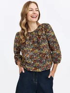 Bluzki damskie - Bluzka w drobne kwiatki z rękawem 3/4 - miniaturka - grafika 1