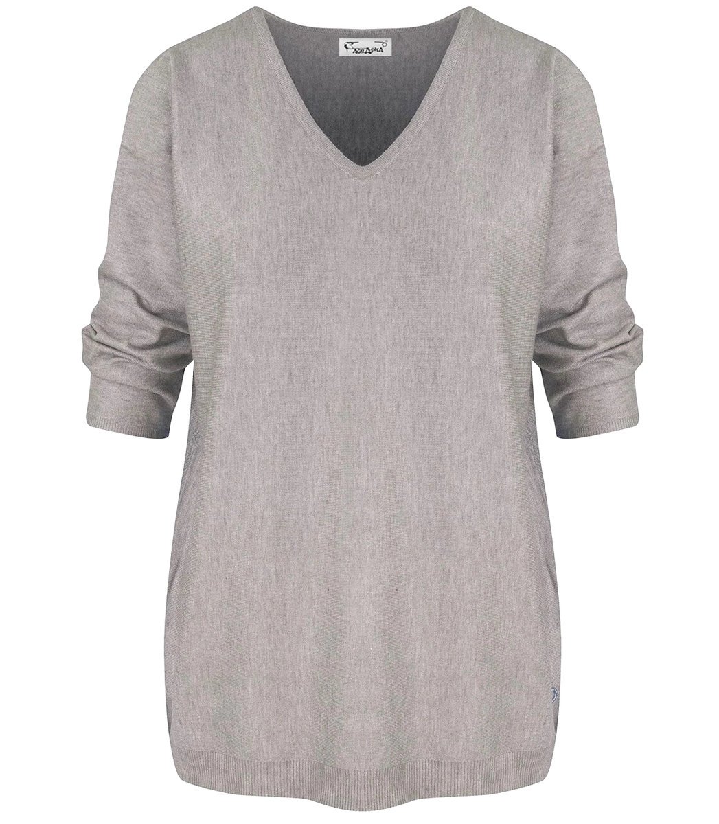Klasyczny ciepły damski sweter serek ROSALIA-L/XL