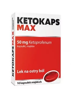 Hasco-Lek PRZEDSIĘBIORSTWO PRODUKCJI FARMACEUTYCZNEJ L Ketokaps Max 50 mg 10 kapsułek 3768721 - Leki przeciwbólowe - miniaturka - grafika 1