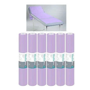 Podkład higieniczny na rolce 70cm x 50cm fioletowy podfoliowany 54g MedixPro 480szt - Kosmetyczne akcesoria jednorazowe - miniaturka - grafika 1