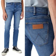 Spodnie męskie - Wrangler BRYSON SKINNY Smoke Sea 365COOL RURKI CIEMNY DżINS W33 L34 - miniaturka - grafika 1