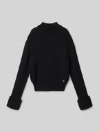 Swetry dla dziewczynek - Sweter z dzianiny z golfem - miniaturka - grafika 1