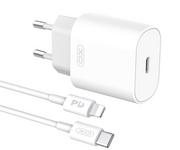 Powerbanki - XO ładowarka sieciowa L91 PD 25W 1x USB-C biała + kabel USB-C - Lightning 8_2279672 - miniaturka - grafika 1