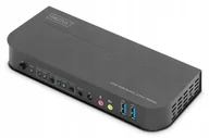 Pozostałe akcesoria sieciowe - Przełącznik KVM DIGITUS 2 portowy HDMI 4K 60Hz 2xUSB audio IR - miniaturka - grafika 1