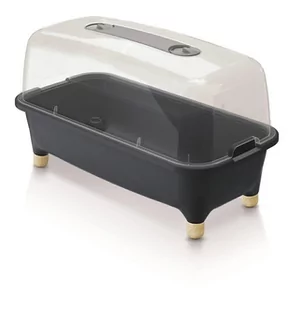Szklarnia PROSPERPLAST Respana Planter Wood Low Set, antracytowa - Szklarnie ogrodowe - miniaturka - grafika 1