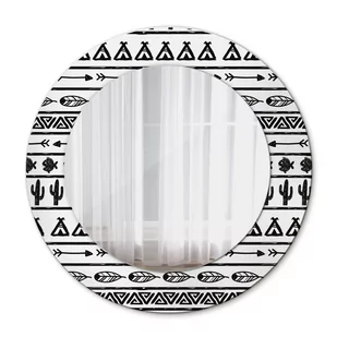 Okrągłe Lustro Ścienne Boho minimalistyczny 50cm - Lustra - miniaturka - grafika 1