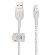 Kable USB - Belkin Kabel USB Lightning Braided Silicone 3m Biały CAA010BT3MWH - miniaturka - grafika 1