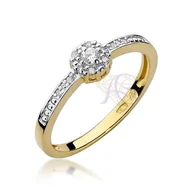 Pierścionki - Złoty pierścionek Au 585 z brylantami W-91 - miniaturka - grafika 1