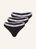 Majtki damskie - Calvin Klein Stringi Modern Logo, 3 Szt. schwarz - miniaturka - grafika 1