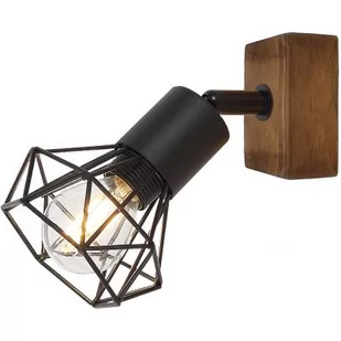 Rabalux Zeus kinkiet 1x40W czarny mat/dąb 3137 - Lampy ścienne - miniaturka - grafika 1