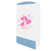 Szafy i szafki dla dzieci - Szafa dwudrzwiowa do pokoju dziecka, Babydreams, 90 cm, wróżka z motylkami, niebieska - miniaturka - grafika 1