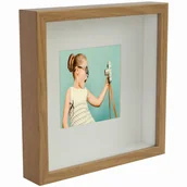 Ramki na zdjęcia - Ramka na zdjęcie 3D głęboka shadow box 23x23 cm kwadratowa dębowa - miniaturka - grafika 1