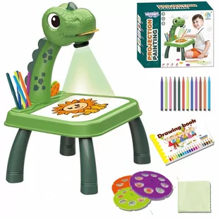 WOOPIE Tablica do Rysowania Projektor Dinozaur + Flamastry - Zabawki kreatywne - miniaturka - grafika 1