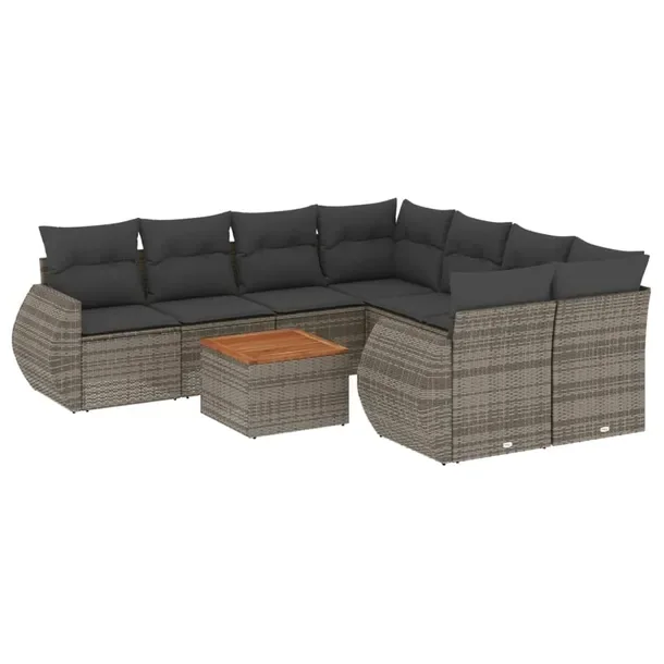 Zestaw mebli ogrodowych modułowych szary rattan PE 62x62x69 cm, 55x55x69 c