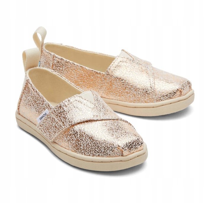 TOMS PÓŁBUTY DZIECIĘCE LAKIEROWANE Z EFEKTEM SKRAPLANEGO METALU 22 J6A