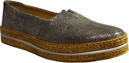 Skórzane espadryle szare wsuwane nr 37 - Espadryle damskie - miniaturka - grafika 1