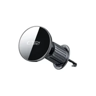 Ładowarki samochodowe - TECH-PROTECT MM15W-V10 MAGNETIC MAGSAFE DASHBOARD & VENT CAR MOUNT WIRELESS CHARGER 15W BLACK - miniaturka - grafika 1