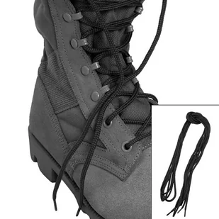 Mil-Tec Sznurowadła Wojskowe 220cm Czarne - Odzież taktyczna i umundurowanie - miniaturka - grafika 1