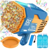 Bańki mydlane - Pistolet do Baniek Mydlanych Bazooka, 132 Dysze, Zabawka dla dzieci Z937N - miniaturka - grafika 1