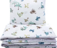 Pościel dla dzieci - PULP BAMBOO Komplet pościeli z bawełny satynowej 100x135cm- Kolorowe Dinozaury - miniaturka - grafika 1