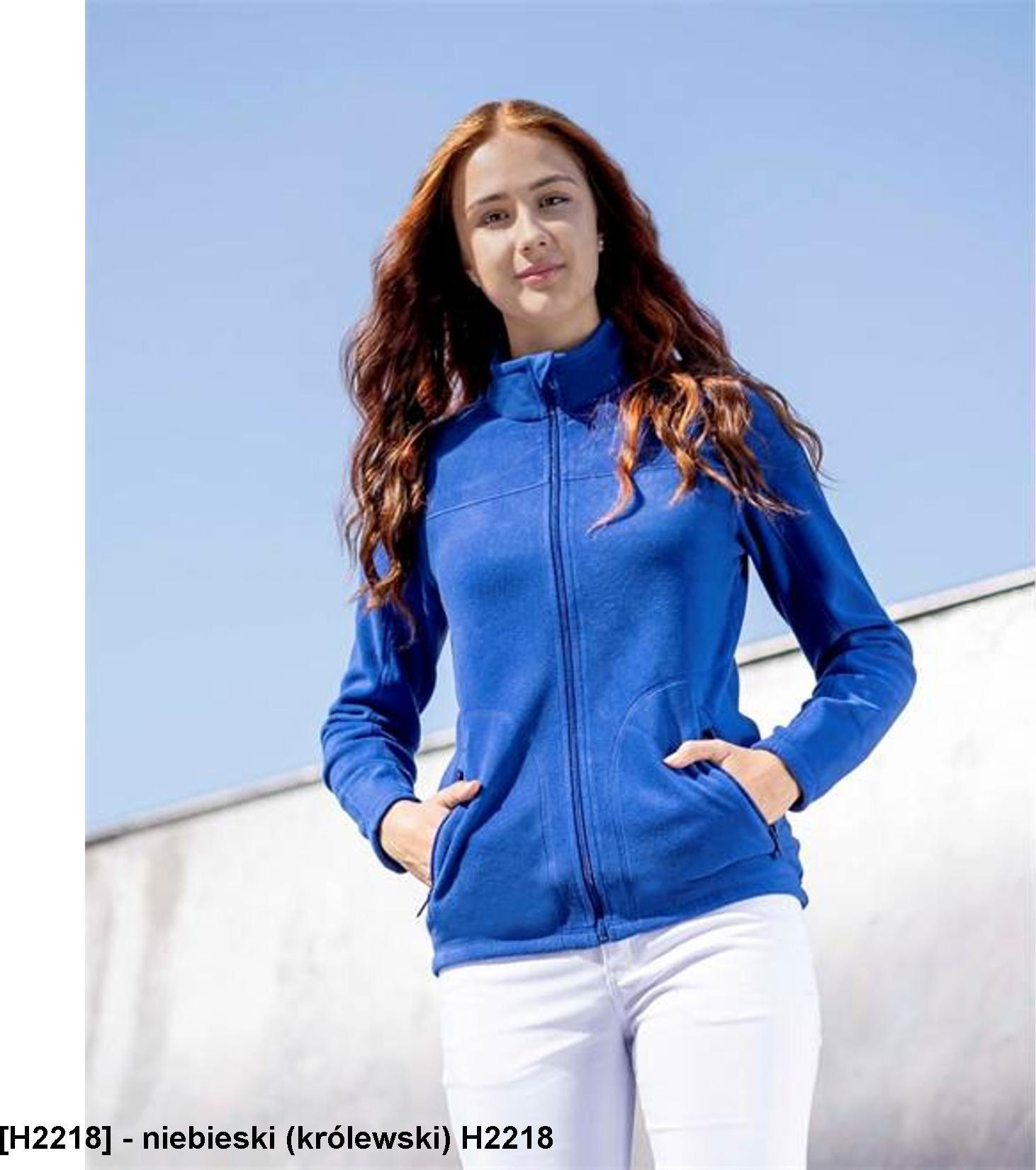 Ardon ARDON JOFLEX - Damska bluza polarowa stójka 2 kieszenie ozdobne płaskie ozdobne 100% poliester fleece, 280 g/m2 - niebieski królewski H2218 XS