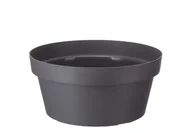 Donice - Misa plastikowa na kwiaty donica doniczka okrągła osłonka MELROSE średnica 20 cm tworzywo sztuczne antracytowy matowy - miniaturka - grafika 1