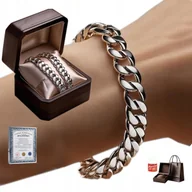 Bransolety męskie - Bransoleta Srebrna Męska SREBRO 925 Diamentowana Pełna 8mm Na Prezent - miniaturka - grafika 1