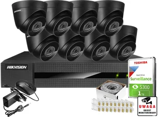 Zestaw do monitoringu IP 8x IPCAM-T4 Black 4MPx IR 30m Hikvision - Zestawy do monitoringu - miniaturka - grafika 1