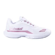 Buty sportowe damskie - Damskie buty tenisowe Babolat Jet Tere 2 Clay Women White/Gold Pink - miniaturka - grafika 1