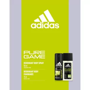 Adidas Zestaw prezentowy PURE GAME, żel pod prysznic 250 ml + dezodorant w sprayu 150 ml 3616302037483 - Zestawy kosmetyków męskich - miniaturka - grafika 2