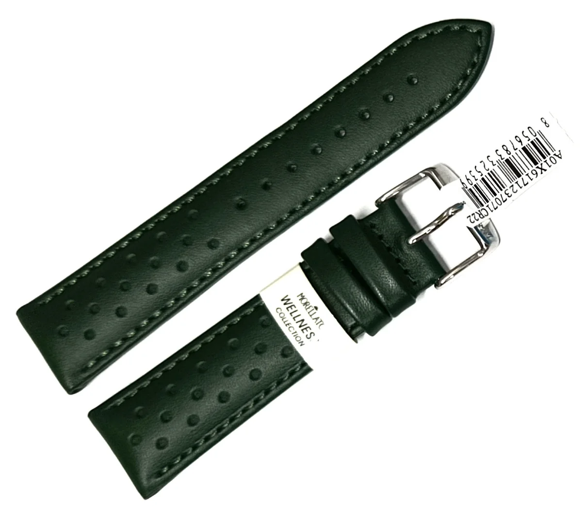 Skórzany pasek do zegarka 22 mm Morellato A01X6171237071CR22 zielony wodoodporny