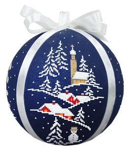 Haft krzyżykowy - Zestaw do haftu - Bombka z widoczkiem - Pasmanteria - miniaturka - grafika 1