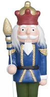 Ozdoby bożonarodzeniowe - EWAX, Dziadek do orzechów niebieski duży 19x18x60 cm - miniaturka - grafika 1
