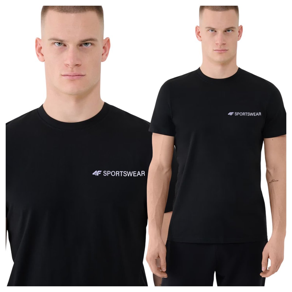 Koszulka męska bawełniana 4F 4FWAW25TTSHM3457-20S Czarny L