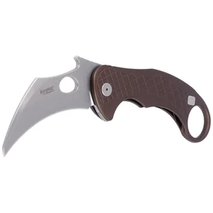 Nóż składany LionSteel L.E.One Karambit Earth Brown Aluminium, Stone Washed MagnaCut by Emerson Design (LE1 A ES) - Noże - miniaturka - grafika 2