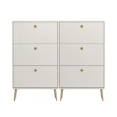 Szafki na buty - Softline szafka na buty 6 drzwi klapowe biały. - miniaturka - grafika 1