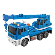 Samochody i pojazdy dla dzieci - Ciężarówka dźwig, hydrauliczny mechanizm podnośnika, efekty dźwiękowe i świetlne - miniaturka - grafika 1