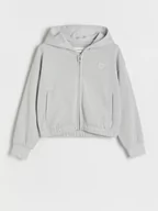 Bluzki dla dziewczynek - Reserved - Bluza z kapturem - jasnoszary - miniaturka - grafika 1