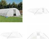 Szklarnie ogrodowe - vidaXL Szklarnia ze stalową ramą biała 80 m² 16x5x2,3 m - Szklarnia - Szklarnie - Tunel foliowy - Szklarnia Walk-in - miniaturka - grafika 1