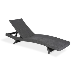 Leżanka z technorattanu WAVE Dark Grey - Focus Garden - Leżaki ogrodowe - miniaturka - grafika 1