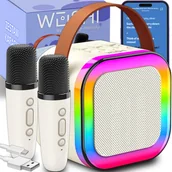 Instrumenty muzyczne dla dzieci - Zestaw Karaoke Dla Dzieci Głośnik Bluetooth Usb Led Mikrofon 2Szt Prezent - miniaturka - grafika 1