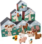 Zabawki interaktywne dla dzieci - Piramidka z kubeczków Farma - miniaturka - grafika 1